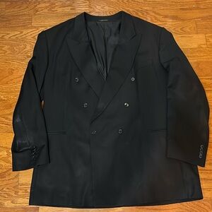 Vito Rufolo Suit Blazer Wool Double Breasted Ventless Black Men Size 54L